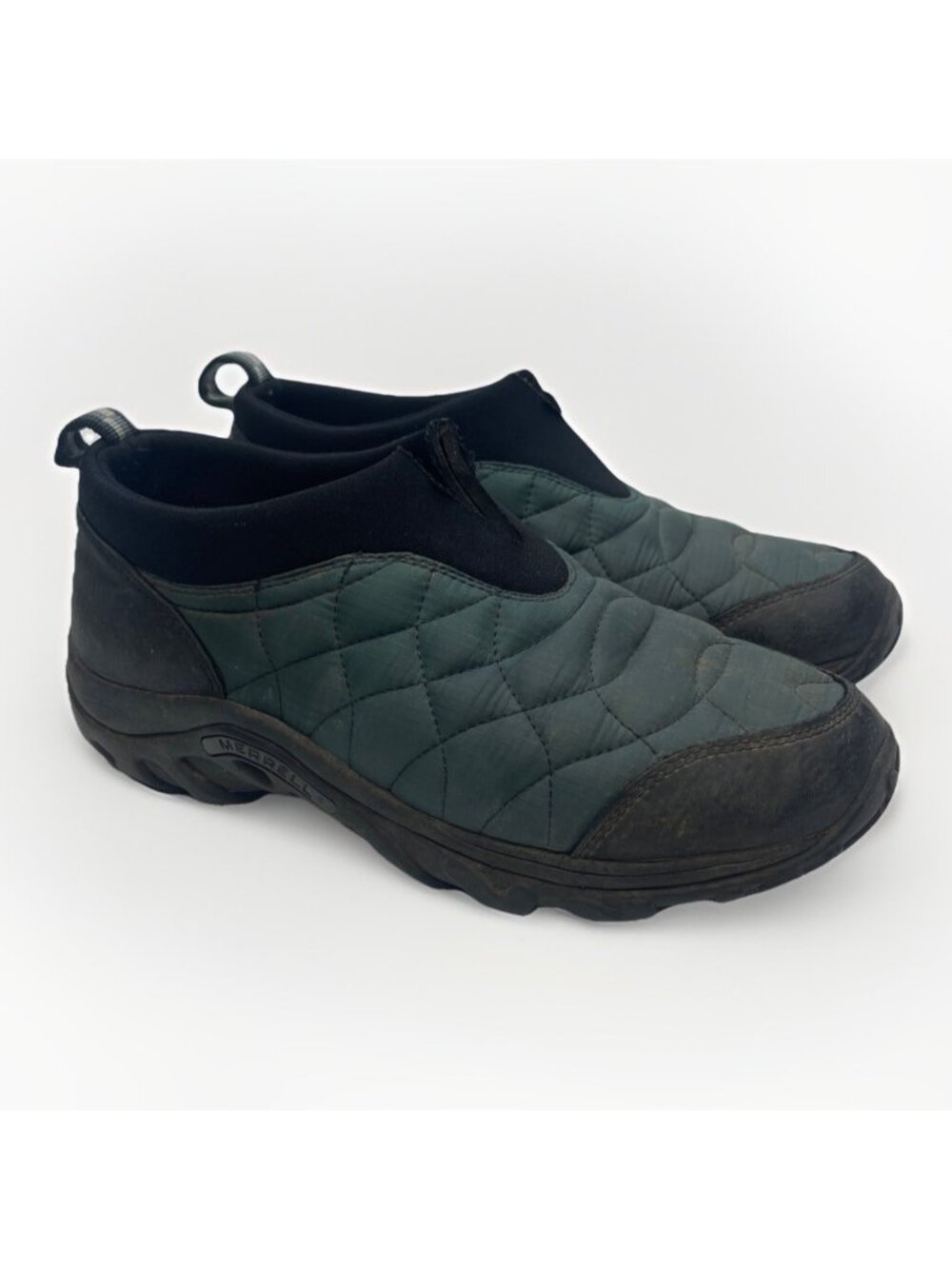Merrell Alpine Moc Navy Blue Quilted Women's Size 7.5 Slip On Hiking Shoes Read